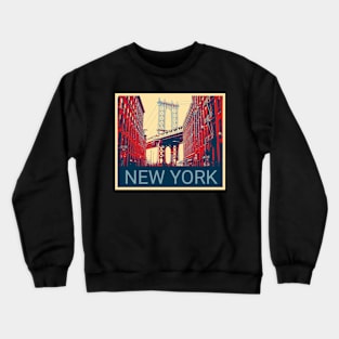 New York 1 - Shepard Fairey style design Crewneck Sweatshirt